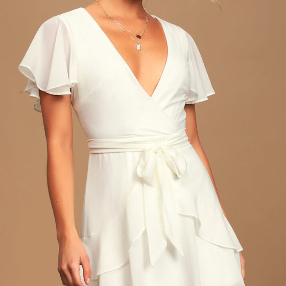 Lulus Sweet Like You White Ruffled Mini Dress - Size XXS